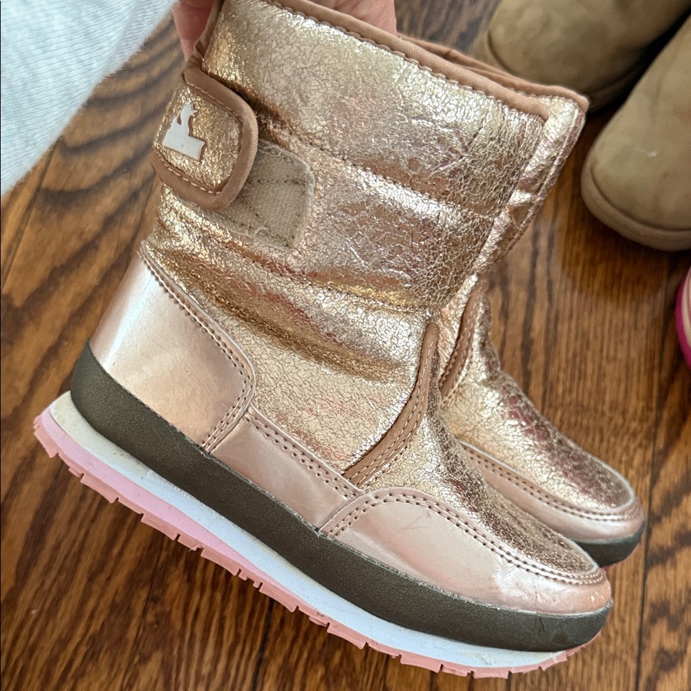 Shimmering Rose Gold Kids Boots